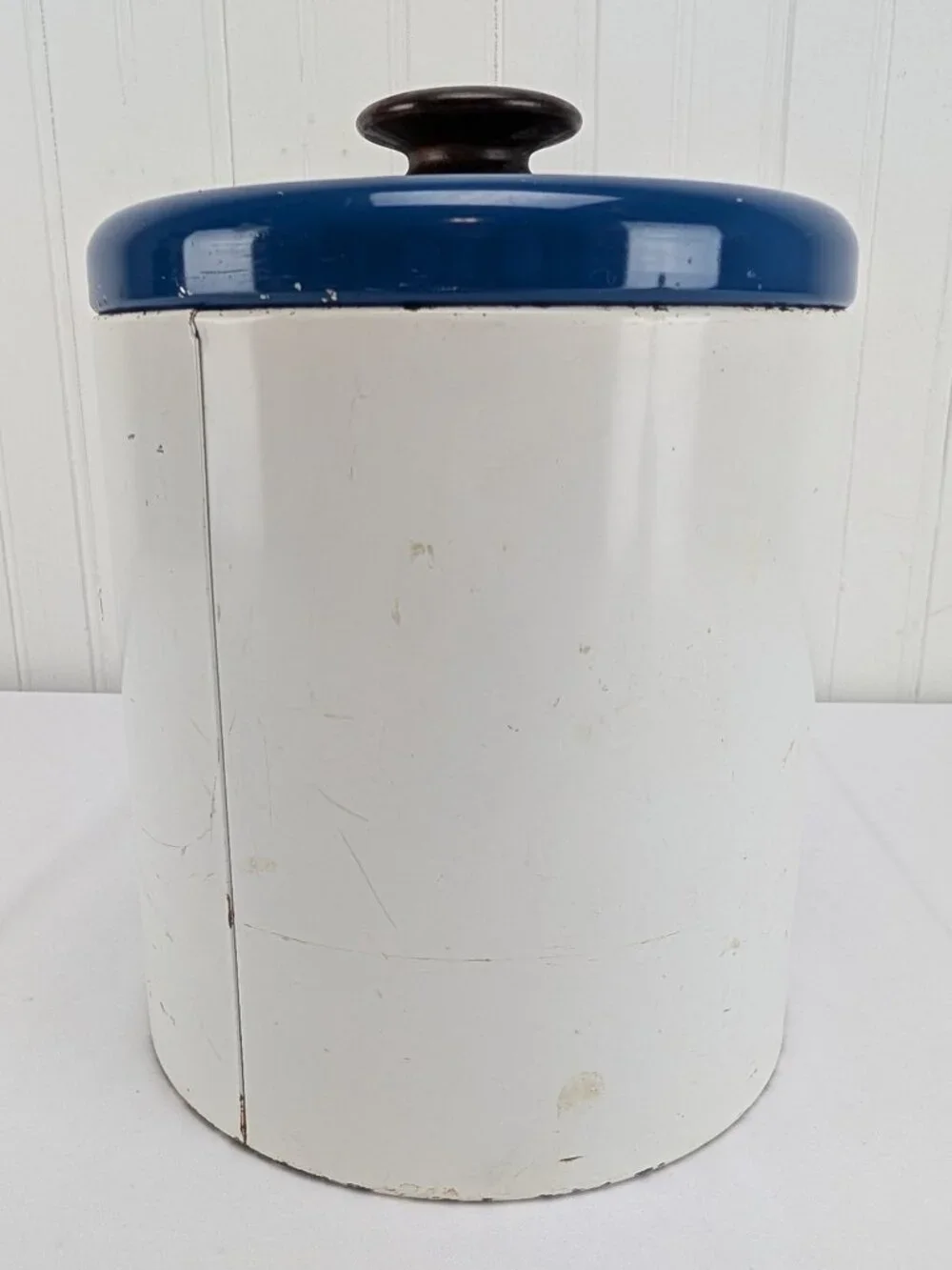 Vintage Ransburg Cookie Jar Tin U.S. Cookies Metal Lid Biplane Retro Airplane